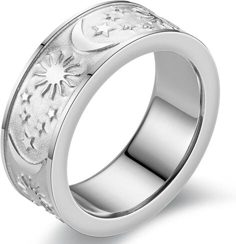 JUDE Jewelers 8 مم من الفولاذ المقاوم للصدأ صن مون ستار خاتم الزفاف بيان الحفلات in Kuwait