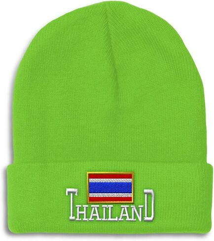 Custom Beanies for Men Thailand Thai Country Flag Ratcha Anachak Skull Cap Acrylic One Size in Kuwait