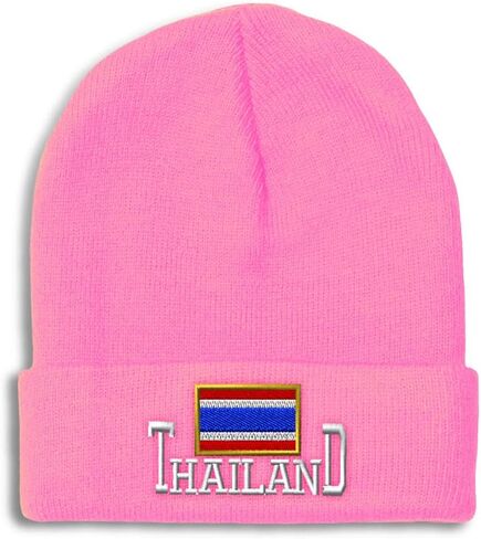 Custom Beanies for Men Thailand Thai Country Flag Ratcha Anachak Skull Cap Acrylic One Size in Kuwait