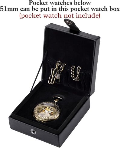 SIBOSUN Luxury PU Leather Pocket Watch Box Display Case Storage Case Black Pocket Watches Gift Box Jewelry Organizer for Men Women Gifts Box in Saudi Arabia