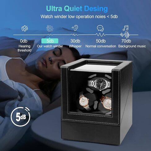 J&T Technology Automatic Watch Winder for Rolex and Other Luxury Watches -,Watch Winider for 3 Automatic Watches with Japanese Quiet Mabuchi Motor,2 Rotation Modes,Memory Foam Pillows(AC Powered) -Premium Black PU Leather in Saudi Arabia