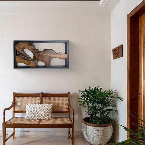 Greenage Teak Wall Decor 17"X31.5"X2.4" Farmhouse Rectangle Rustic Art Hanging Decoration for Home Living Room Bedroom Office in Saudi Arabia