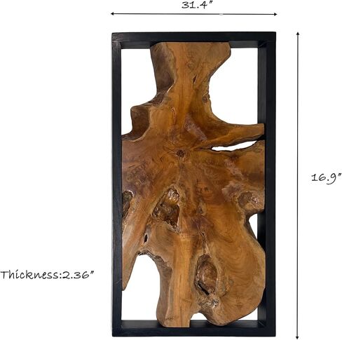 Greenage Teak Wall Decor 17"X31.5"X2.4" Farmhouse Rectangle Rustic Art Hanging Decoration for Home Living Room Bedroom Office in Saudi Arabia