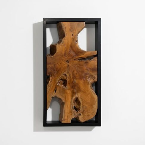Greenage Teak Wall Decor 17"X31.5"X2.4" Farmhouse Rectangle Rustic Art Hanging Decoration for Home Living Room Bedroom Office in Saudi Arabia