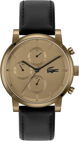 Lacoste Replay Men’s Multifunction Watch - Leather Strap, Crocodile Logo - Sporty, Modern Timepiece - Gift for Him 43mm in Kuwait