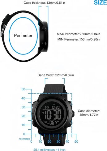 OLAZONE Men Digital Watch Sports Waterproof Military Back Light Small Watch for Men Black in Saudi Arabia