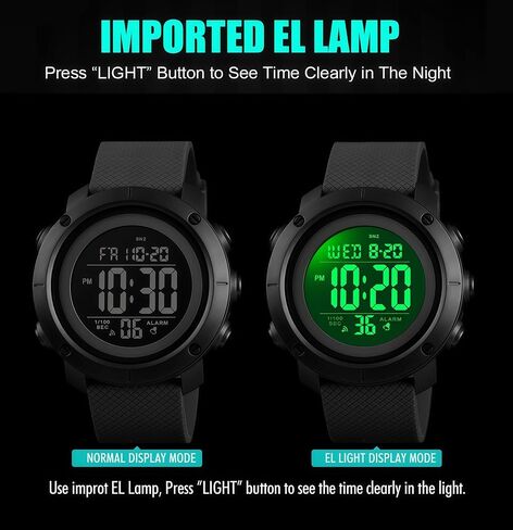OLAZONE Men Digital Watch Sports Waterproof Military Back Light Small Watch for Men Black in Saudi Arabia