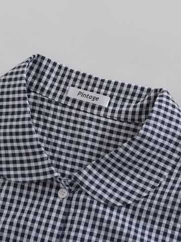 Women's Petite Seersucker Button Up Pajama Set Cotton Gingham 2 Piece Outfits in Saudi Arabia