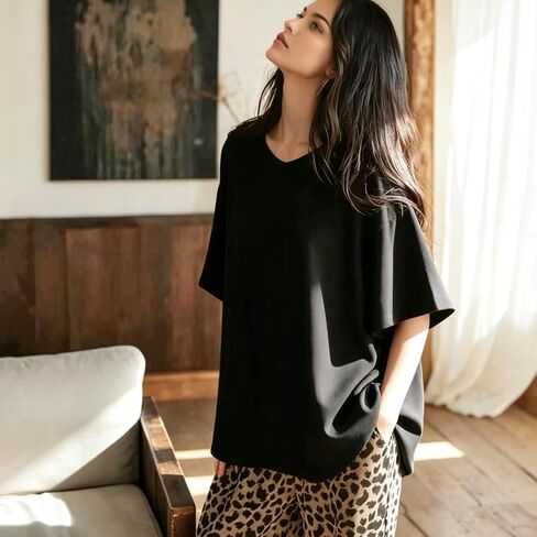Women's Soft Printed 2 Pack Pajamas Set Short Sleeve Top & Pants Lounge Sleepwear with Pockets in Kuwait