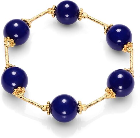 Elastic Stretch Bracelet for Women, Copper Gold Plated Tarnish Resistant Metal Spacer Beads, Adjustable Fit for Most Wrist Sizes in Kuwait