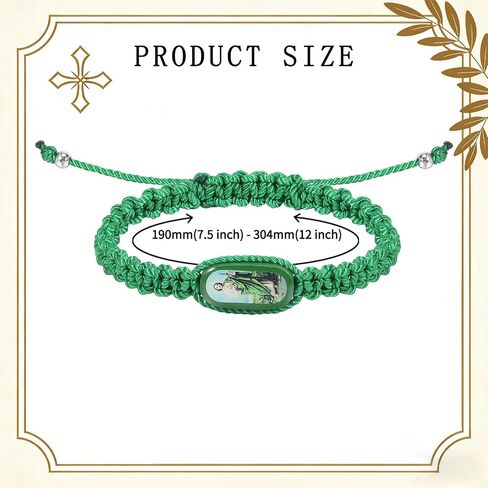 6Pcs St. Jude Beaded Bracelet Set – Made of Alloy and Nylon String, Adjustable Size, Ideal Gift for First Communion and Christmas in Saudi Arabia