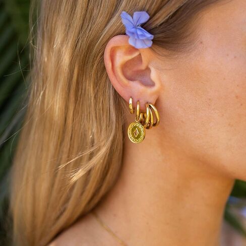 PURELEI® Eono Earrings – Women's Earrings Made from Durable Stainless Steel – Waterproof Women's Earrings – 2 cm Diameter – Fashion Jewelry for Your Individual Look in Saudi Arabia
