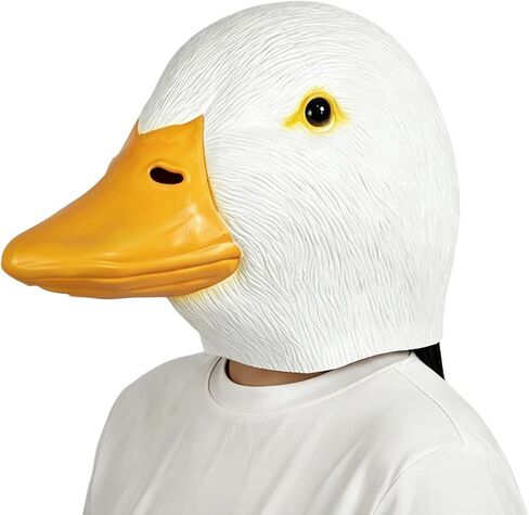Deluxe Duck Head Mask for Adults, One Size, Natural Latex, 3D Eyes, Perfect for Halloween Costumes and Masquerade Parties in Saudi Arabia
