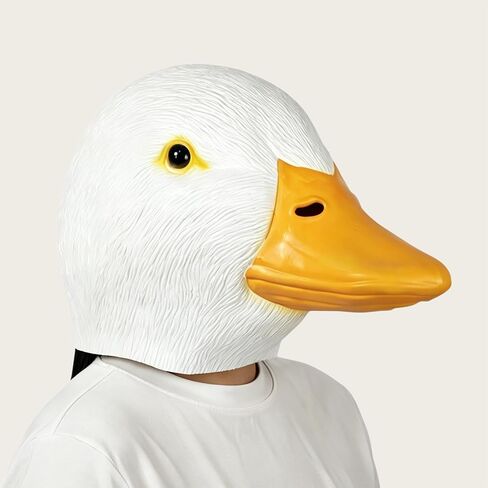 Deluxe Duck Head Mask for Adults, One Size, Natural Latex, 3D Eyes, Perfect for Halloween Costumes and Masquerade Parties in Saudi Arabia