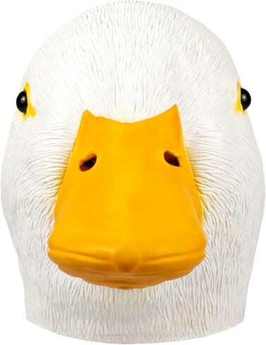 Deluxe Duck Head Mask for Adults, One Size, Natural Latex, 3D Eyes, Perfect for Halloween Costumes and Masquerade Parties in Saudi Arabia