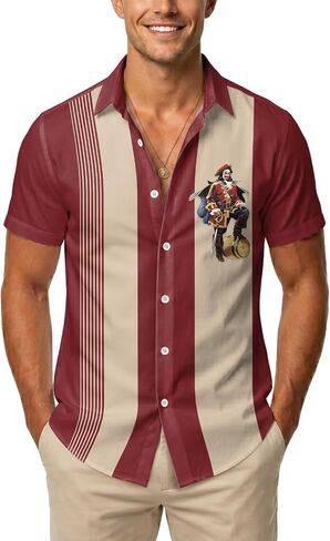 99TIMORO Fathers Tropical Button Down Short Sleeve Top, Culture Character Hawaiian Shirt for Men, Summer Beach Gifts in Saudi Arabia