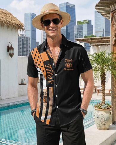 99TIMORO Fathers Tropical Button Down Short Sleeve Top, Culture Character Hawaiian Shirt for Men, Summer Beach Gifts in Saudi Arabia