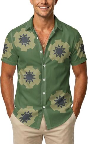 99TIMORO Fathers Tropical Button Down Short Sleeve Top, Culture Character Hawaiian Shirt for Men, Summer Beach Gifts in Saudi Arabia