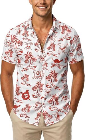 99TIMORO Fathers Tropical Button Down Short Sleeve Top, Culture Character Hawaiian Shirt for Men, Summer Beach Gifts in Saudi Arabia