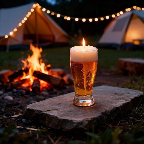 Beer Mug Scented Candle,Realistic Foam Top & Amber Wax Candle,Soy Wax Smokeless Decorative Candle for Man Cave,Father's Day Gifts & Dad Joke Lovers in Saudi Arabia