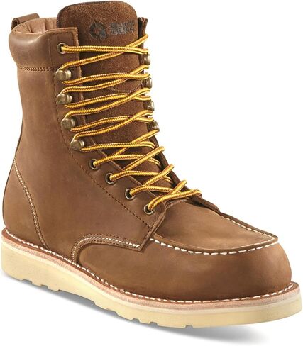 Guide Gear 8" Wedge Moc Toe Work Boots for Men, Leather Construction Mid-High Shoes, Moisture-Wicking Lining in Kuwait