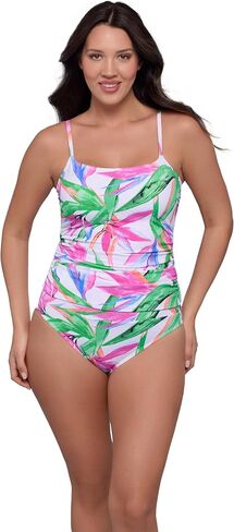 S3 Swim Women's Smoothing Classic Shirred Scoop Tankini Top in Saudi Arabia