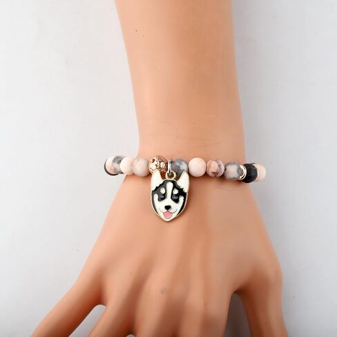 CHOORO Husky Gift Husky Mom Gift Dog Lover Gift It’s Not Dog Hair It’s Husky Glitter Husky Charm Bracelet Husky Dog Owner Gift in Kuwait
