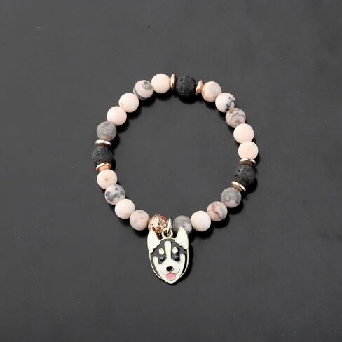 CHOORO Husky Gift Husky Mom Gift Dog Lover Gift It’s Not Dog Hair It’s Husky Glitter Husky Charm Bracelet Husky Dog Owner Gift in Kuwait