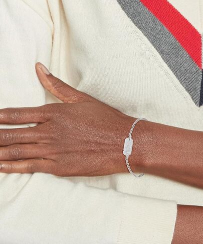 Tommy Hilfiger Women's Jewelry - Stainless Steel Chain Bracelet with Crystals and Lobster Closure - Adjustable/Self Sizing - Perfect for Layering - Classic Jewelry for Everyday Wear - Gift for Her in Kuwait