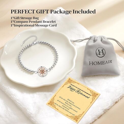 Retirement Gifts for Women - Compass Bracelets, Beaded Bracelet for Coworker Leaving Farewell Going Away Goodbye & to Friends Her Woman Manager Boss Employee Teacher Nurses Chritmas Gifts in Saudi Arabia