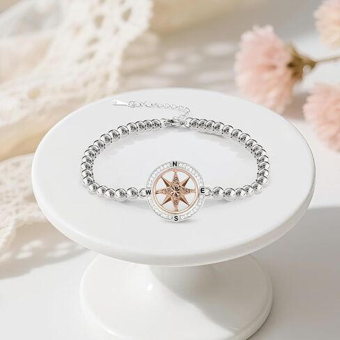 Retirement Gifts for Women - Compass Bracelets, Beaded Bracelet for Coworker Leaving Farewell Going Away Goodbye & to Friends Her Woman Manager Boss Employee Teacher Nurses Chritmas Gifts in Saudi Arabia