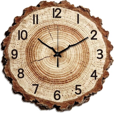Wall Clock Battery Operated Large Vintage Clock Silent Non Ticking Analog Wall Clocks for Living Room Bedroom Home Office Decoration with Wood Grain Design in Saudi Arabia
