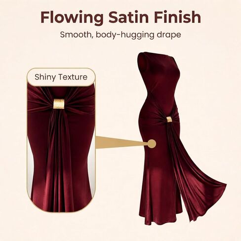 Women's Grace Maxi Dress Elegant Solid Bodycon Sleeveless Ruched Waist Metal Buckle Formal Wedding Guest Gown in Saudi Arabia