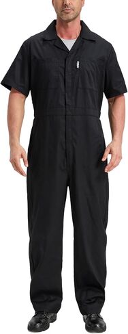Men's Short Sleeve Coveralls Mechanics Jumpsuit Summer Overall Work Suit in Saudi Arabia