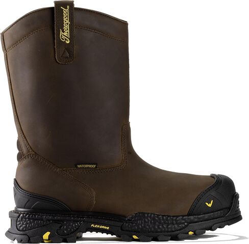 Thorogood Infinity FD 11" Waterproof Composite Toe Wellington Boots for Men with Full-Grain Leather and Self-Cleaning Anti-Fatigue Traction Outsole; EH Rated, Studhorse - 12 M US in Kuwait