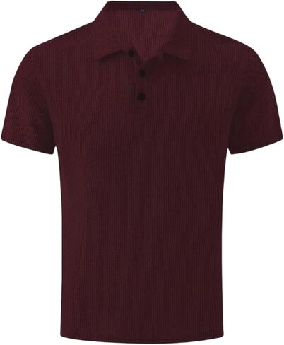 Breeze Shirts for Men Capri Polo Collared Short Sleeve Texture Polo Shirt Casual Lightweight Quick Dry Tops for Golf in Saudi Arabia