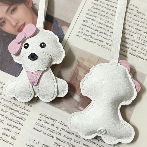 4PC Genuine PU Leather Labrador Retriever Dog Bag Charm – Handmade Puppy Keychain with Black Labrador Tail & Sitting Puppy Charm, for Dog Collars, Handbags, Backpacks in Saudi Arabia