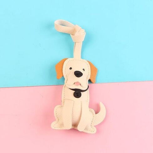 4PC Genuine PU Leather Labrador Retriever Dog Bag Charm – Handmade Puppy Keychain with Black Labrador Tail & Sitting Puppy Charm, for Dog Collars, Handbags, Backpacks in Saudi Arabia