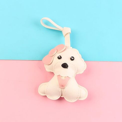 4PC Genuine PU Leather Labrador Retriever Dog Bag Charm – Handmade Puppy Keychain with Black Labrador Tail & Sitting Puppy Charm, for Dog Collars, Handbags, Backpacks in Saudi Arabia