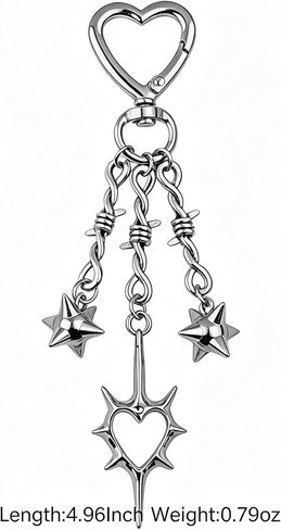 Goth Keychain Y2k Gothic Alt Punk Edgy Heart Bag Purse Charms for Handbags Women Men Gift in Saudi Arabia