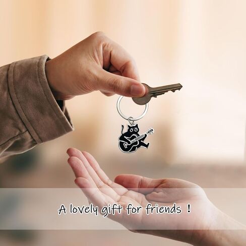 6 Pcs Black Cat Keychain Cool Cat Keychain, Black Cats Keychain Stainless Steel Funny Novelty Black Cat Keychain Charms for for Women Men Car Keys Purse Handbags Cat Lover Colleagues Gifts in Kuwait