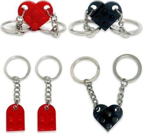 4-Pack Brick Keychain Set – Best Friend Keychains for Couples, Heart-Shaped Keychains for Valentine’s Day, Birthday, for Him and Her in Saudi Arabia