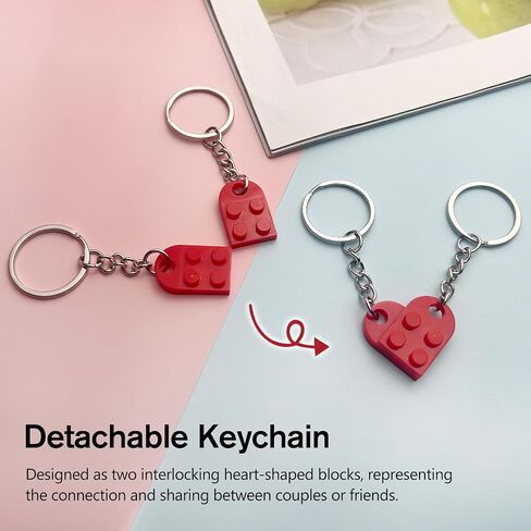 4-Pack Brick Keychain Set – Best Friend Keychains for Couples, Heart-Shaped Keychains for Valentine’s Day, Birthday, for Him and Her in Saudi Arabia