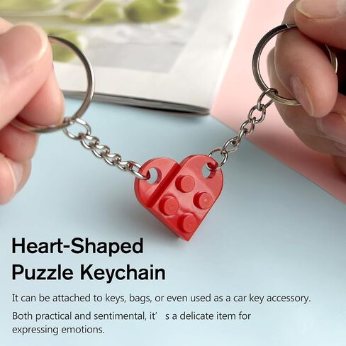 4-Pack Brick Keychain Set – Best Friend Keychains for Couples, Heart-Shaped Keychains for Valentine’s Day, Birthday, for Him and Her in Saudi Arabia
