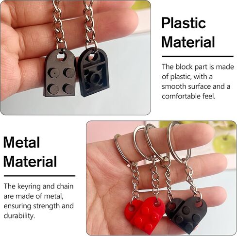 4-Pack Brick Keychain Set – Best Friend Keychains for Couples, Heart-Shaped Keychains for Valentine’s Day, Birthday, for Him and Her in Saudi Arabia