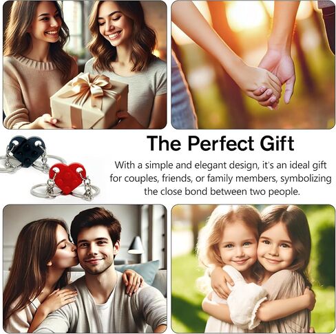 4-Pack Brick Keychain Set – Best Friend Keychains for Couples, Heart-Shaped Keychains for Valentine’s Day, Birthday, for Him and Her in Saudi Arabia