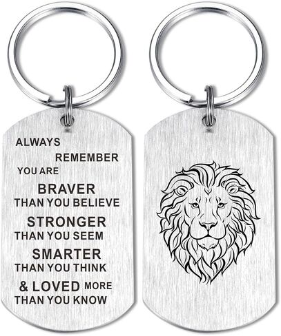 Kisseason Fashion Lion Keychain Lion Gift Lover Key chain Fans Dog Tag Stuff Inspiratinal Gift for Women Men in Saudi Arabia