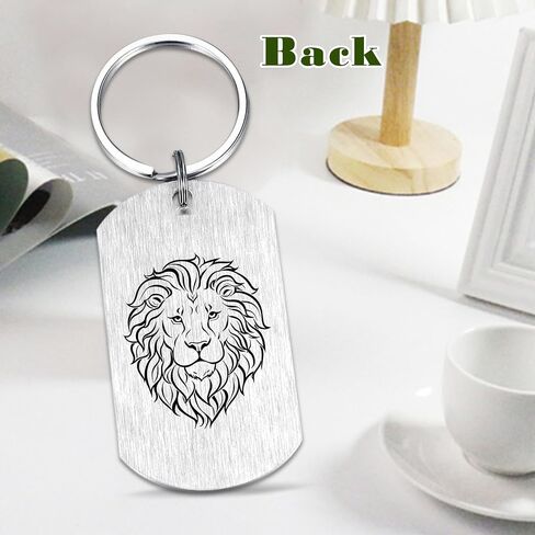 Kisseason Fashion Lion Keychain Lion Gift Lover Key chain Fans Dog Tag Stuff Inspiratinal Gift for Women Men in Saudi Arabia