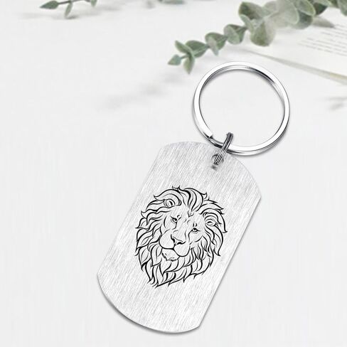 Kisseason Fashion Lion Keychain Lion Gift Lover Key chain Fans Dog Tag Stuff Inspiratinal Gift for Women Men in Saudi Arabia