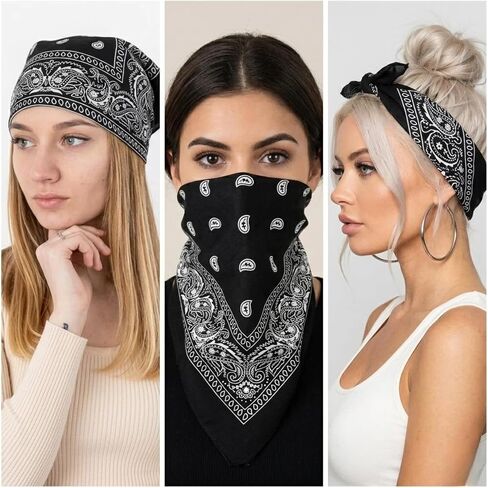Punk Pant Chain with Bandana, 3 Pcs Hip Hop Accessories Set with Wallet Chain Scarf and Keyring for Women Men in Saudi Arabia